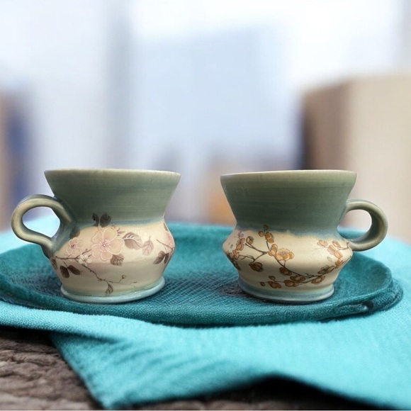 Kathy McDougel Coffee or Tea mugs. Handmade and painted Local Atlanta Artist - Picture 1 of 10